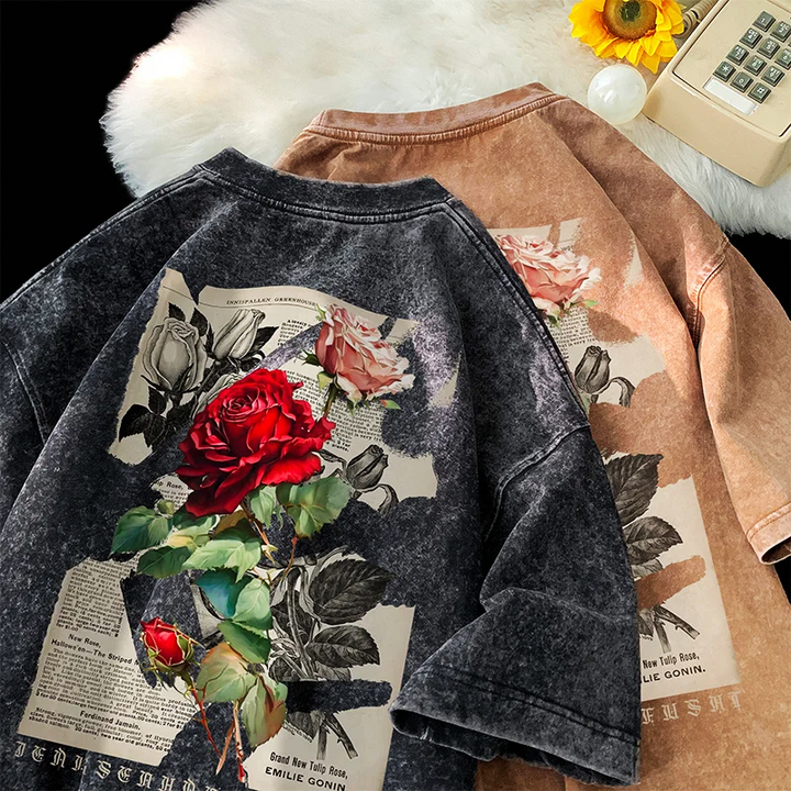 Vintage Rose Graphic T-Shirt