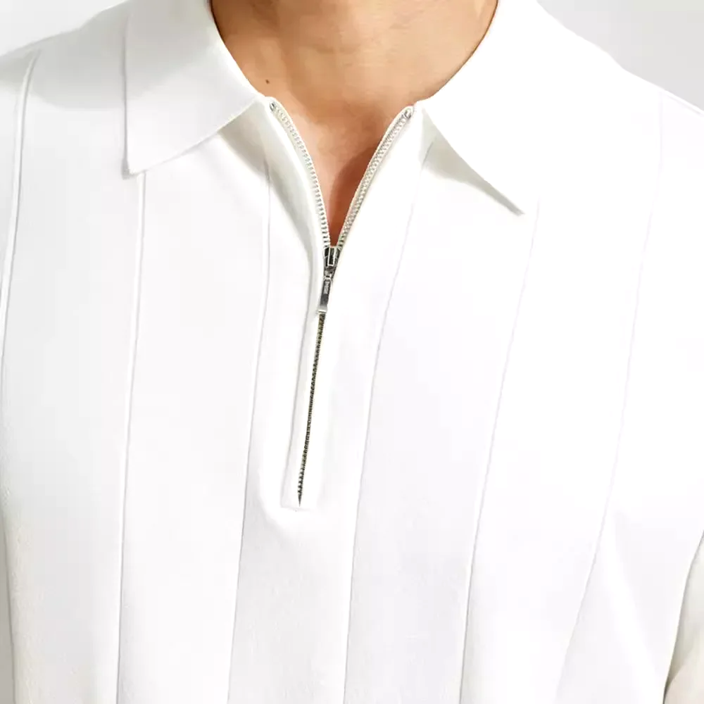 Perry Zip Ribbed Polo