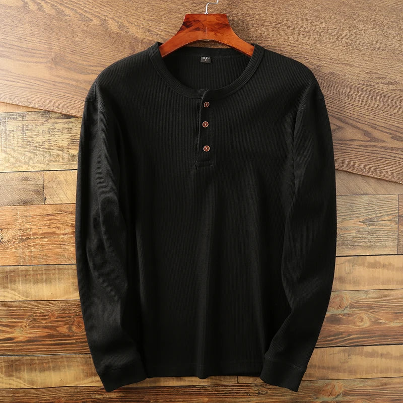 Waffle Knit Henley Tee