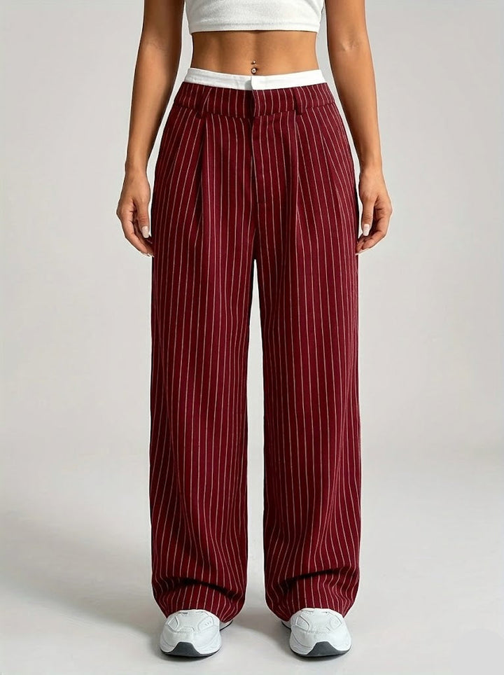 Mira Striped Wide-Leg Pant