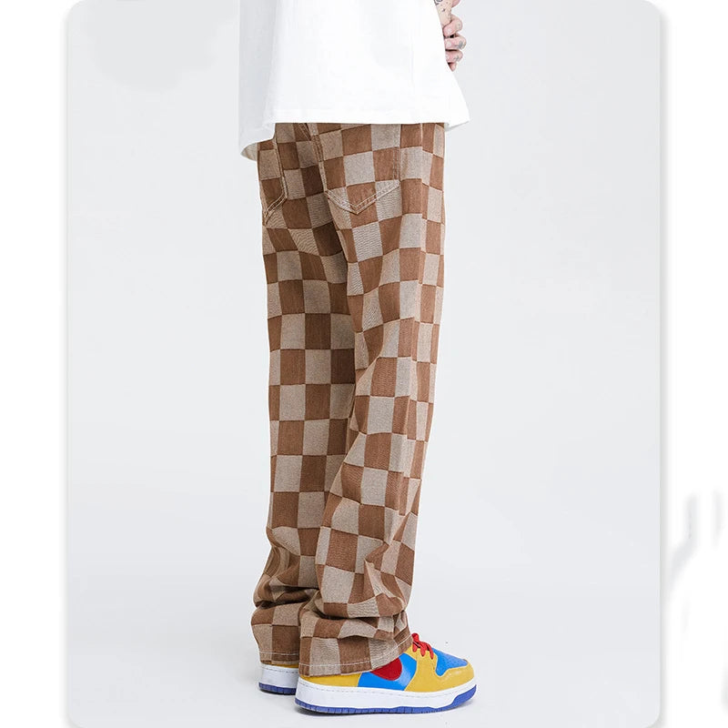 Relaxed Checkered Pants