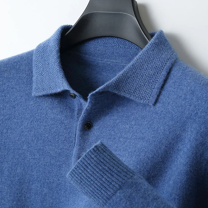 CLADO LONG-SLEEVE MERINO POLO SWEATER